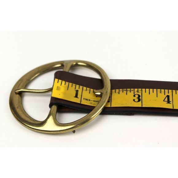 CLASSIC BROWN REAL LEATHER 1.5"Wd STUDDED DRESS CASUAL WOMEN'S BELT Sz S/M (E97 - Picture 9 of 12